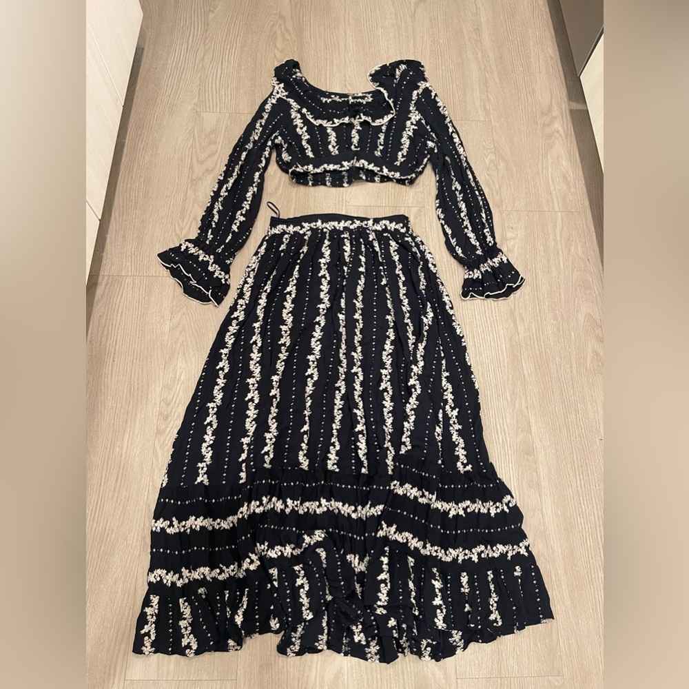 Free People Flowy Crop Top & Skirt Set - Small -Excellent Condition